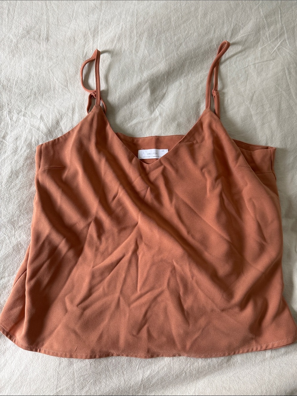 OAK + FORT Rust-Tone Satin Cami Tank